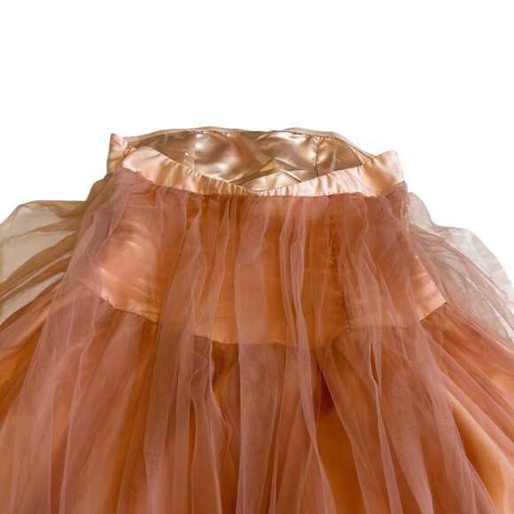Selfie Leslie Strapless Tulle Dress Gown Full Layered Satin Size XL Women's NWT - Picture 10 of 13